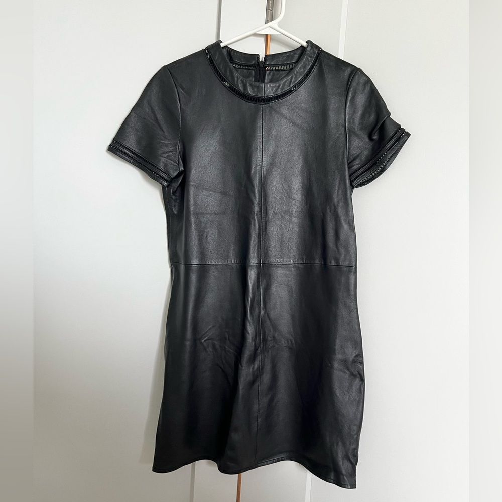 Vanessa Bruno Athe Leather Mid-Length Dress Size FR38, US 8